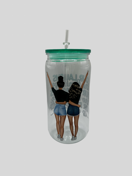 Friendship plastic cup with lid and straw