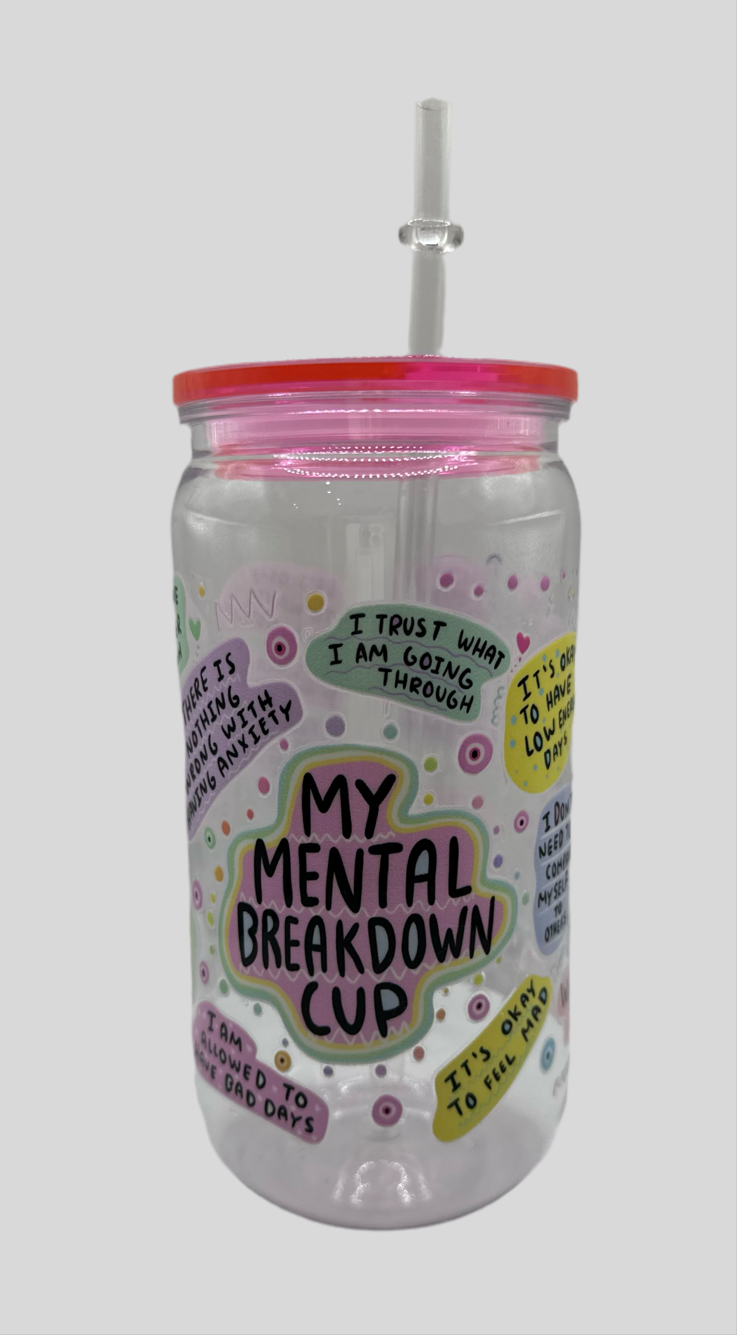 Plastic cup with straw - Mental breakdown